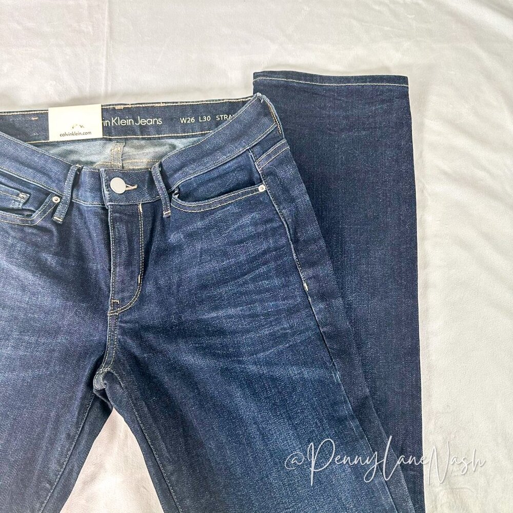 Calvin Klein Jeans Straight-Leg Jeans Dark Blue - Picture 5 of 12